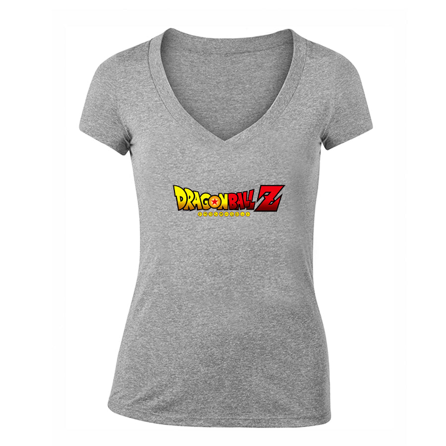 Women's Dragon Ball Z Cartoon Title V-Neck T-Shirt