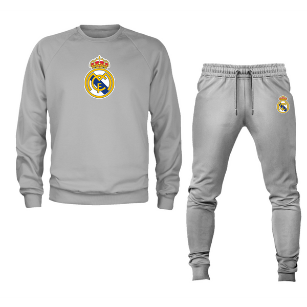 Men’s Real Madrid Soccer Logo Crewneck Sweatshirt Joggers Suit