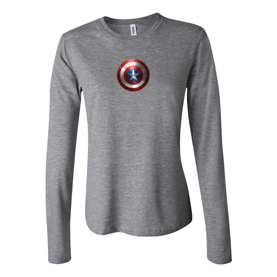 Women's Captain America Superhero Long Sleeve T-Shirt