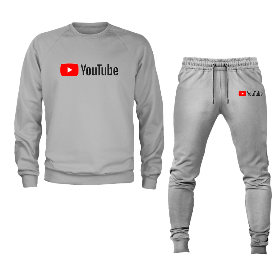 Men's YouTube Social Video Steaming Crewneck Sweatshirt Joggers Suit