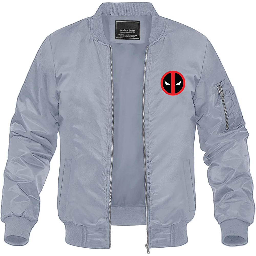 Men's Deadpool Marvel Superhero Lightweight Bomber Jacket Windbreaker Softshell Varsity Jacket Coat