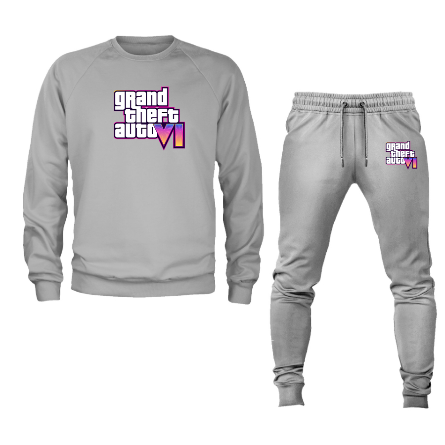 Men's GTA 6 Grand Theft Auto VI Crewneck Sweatshirt Joggers Suit Game