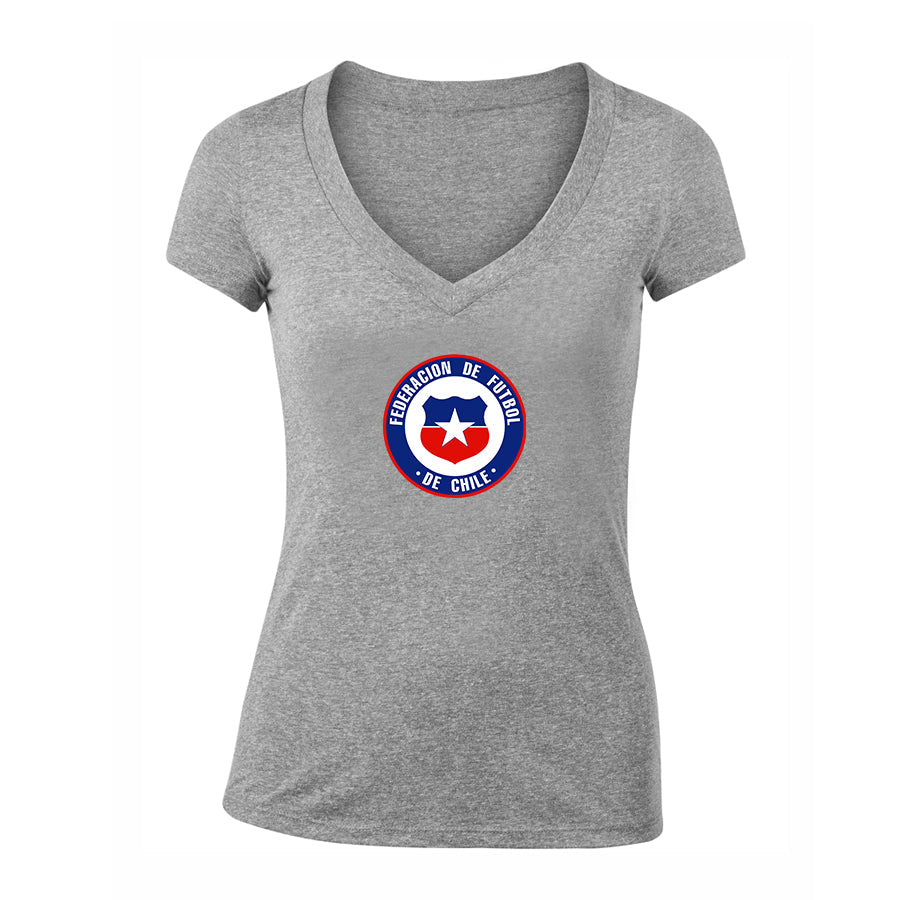 Women's Chile National Soccer Team V-Neck T-Shirt