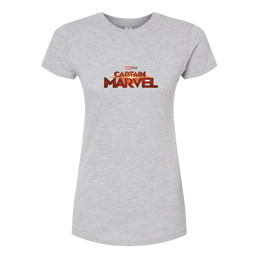 Women's Captain Marvel Superhero  Round Neck T-Shirt