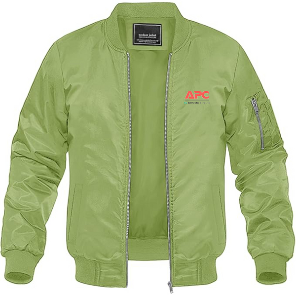 Men's APC Logo Lightweight Bomber Jacket Windbreaker Softshell Varsity Jacket Coat