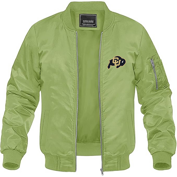 Men's  Colorado Buffaloes Lightweight Bomber Jacket Windbreaker Softshell Varsity Jacket Coat