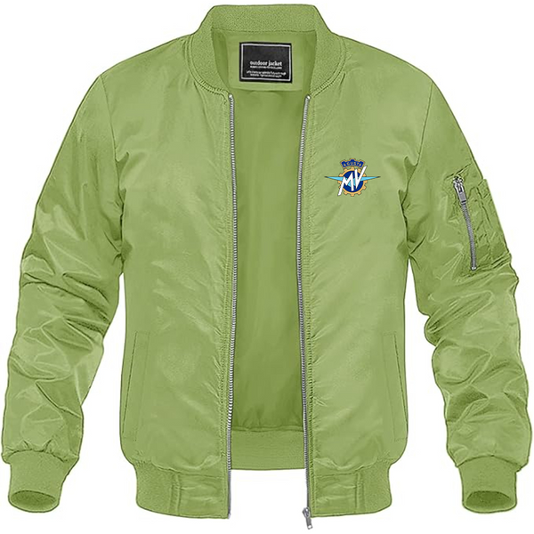 Men's MV Agusta Logo Lightweight Bomber Jacket Windbreaker Softshell Varsity Jacket Coat