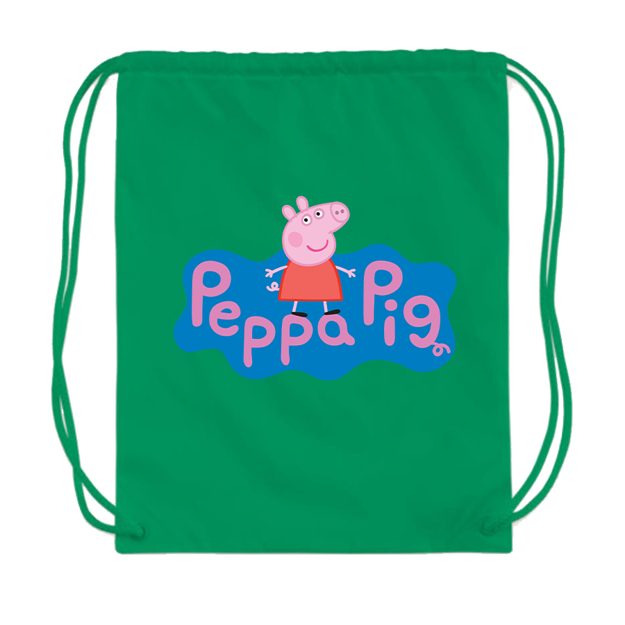 Pegga Pig Cartoon Drawstring Bag