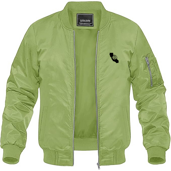 Men's California Made Logo Lightweight Bomber Jacket Windbreaker Softshell Varsity Jacket Coat