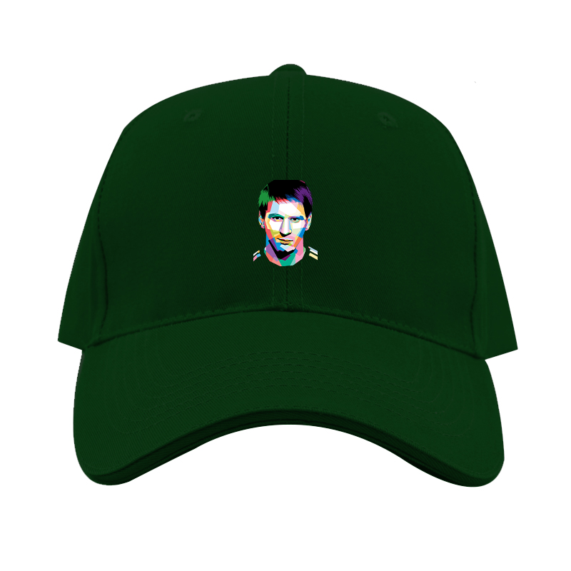 Lionel Messi Face Art Soccer Dad Baseball Cap Hat