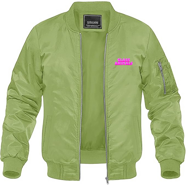 Men's Glass Animals Logo Lightweight Bomber Jacket Windbreaker Softshell Varsity Jacket Coat