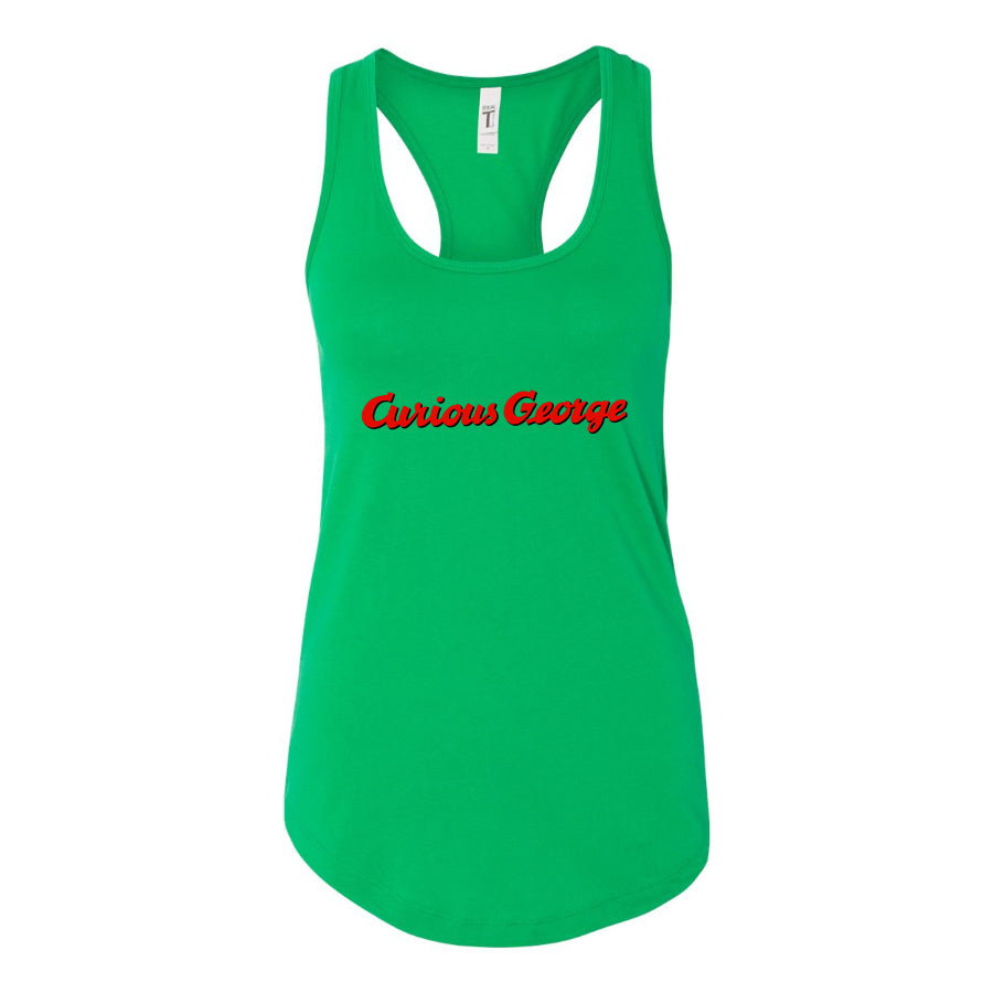 Women's Curious George Cartoon Racerback Tank Top