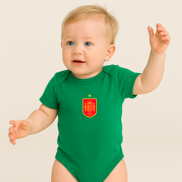 Spain Red Logo National Soccer Team Baby Romper Onesie