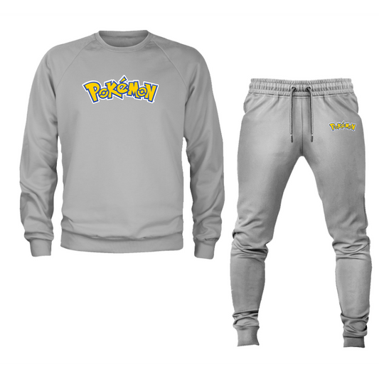 Men's Pokemon Cartoon Crewneck Sweatshirt Joggers Suit