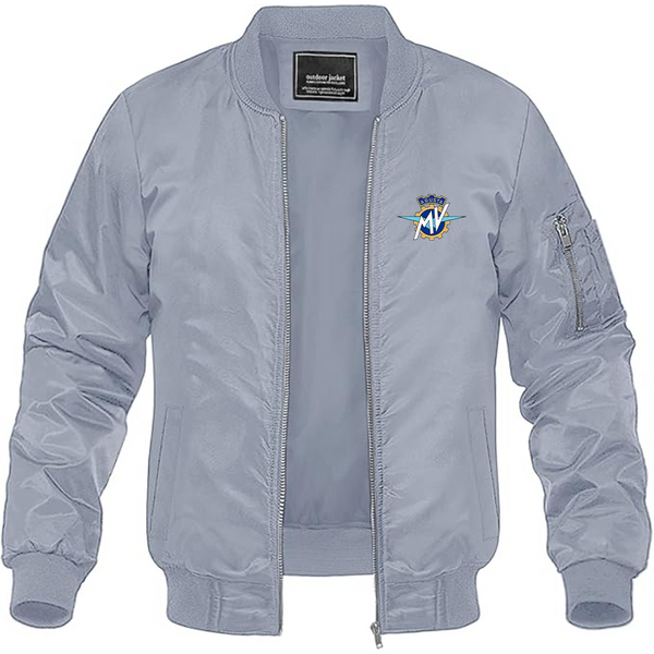 Men's MV Agusta Logo Lightweight Bomber Jacket Windbreaker Softshell Varsity Jacket Coat