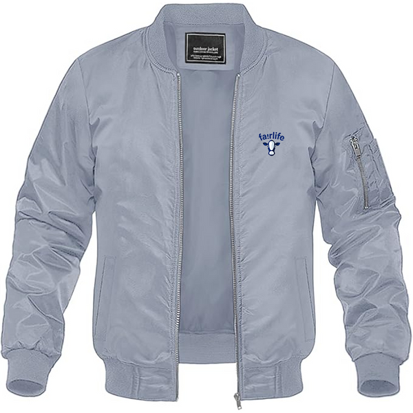 Men's Fairlife Logo Lightweight Bomber Jacket Windbreaker Softshell Varsity Jacket Coat