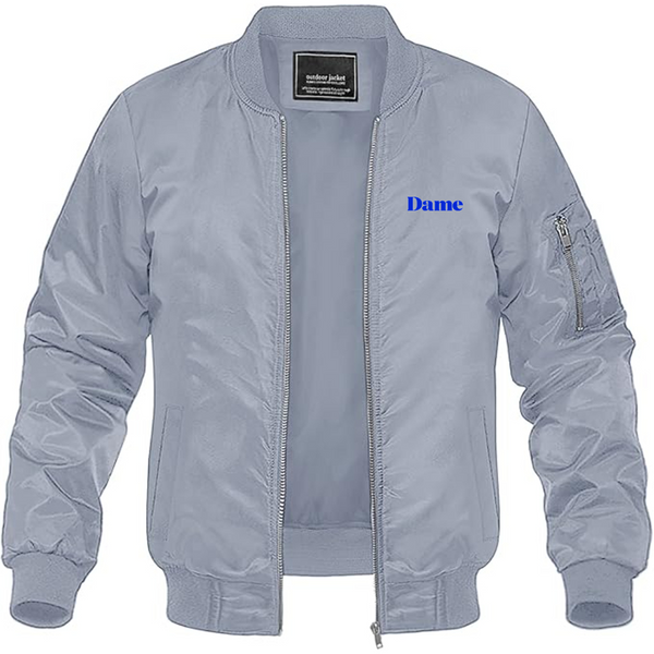 Men's Dame Products Logo Lightweight Bomber Jacket Windbreaker Softshell Varsity Jacket Coat