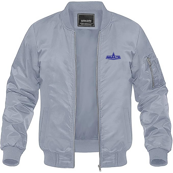 Men's MAZ Logo Lightweight Bomber Jacket Windbreaker Softshell Varsity Jacket Coat