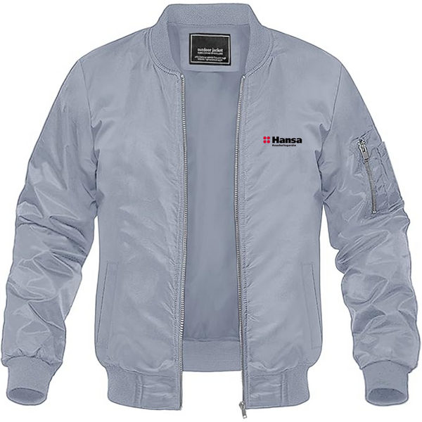 Men's Hansa Logo Lightweight Bomber Jacket Windbreaker Softshell Varsity Jacket Coat