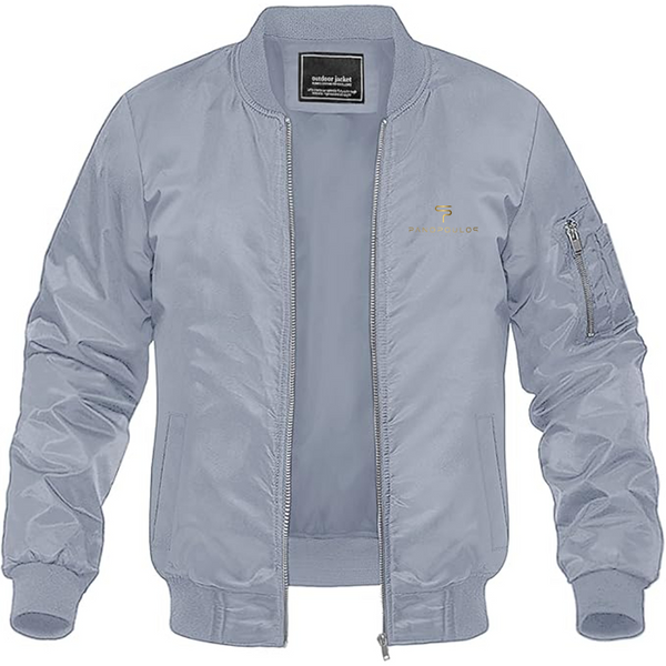 Men's Spyros Panopoulos Logo Lightweight Bomber Jacket Windbreaker Softshell Varsity Jacket Coat