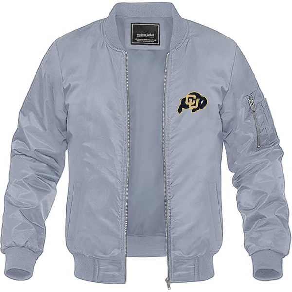 Men's  Colorado Buffaloes Lightweight Bomber Jacket Windbreaker Softshell Varsity Jacket Coat