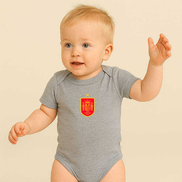 Spain Red Logo National Soccer Team Baby Romper Onesie