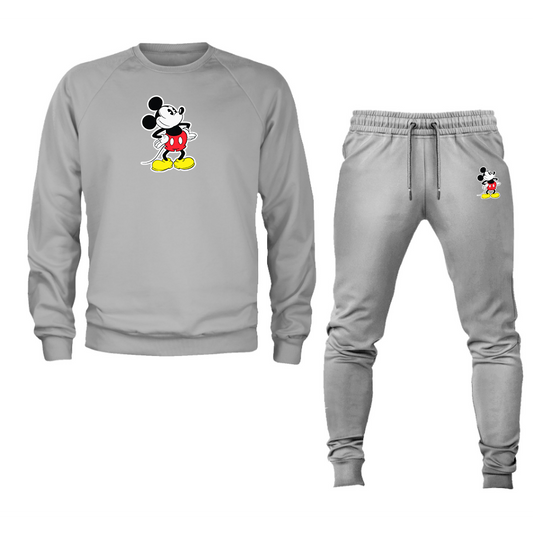 Men's Mickey Mouse Cartoon Crewneck Sweatshirt Joggers Suit