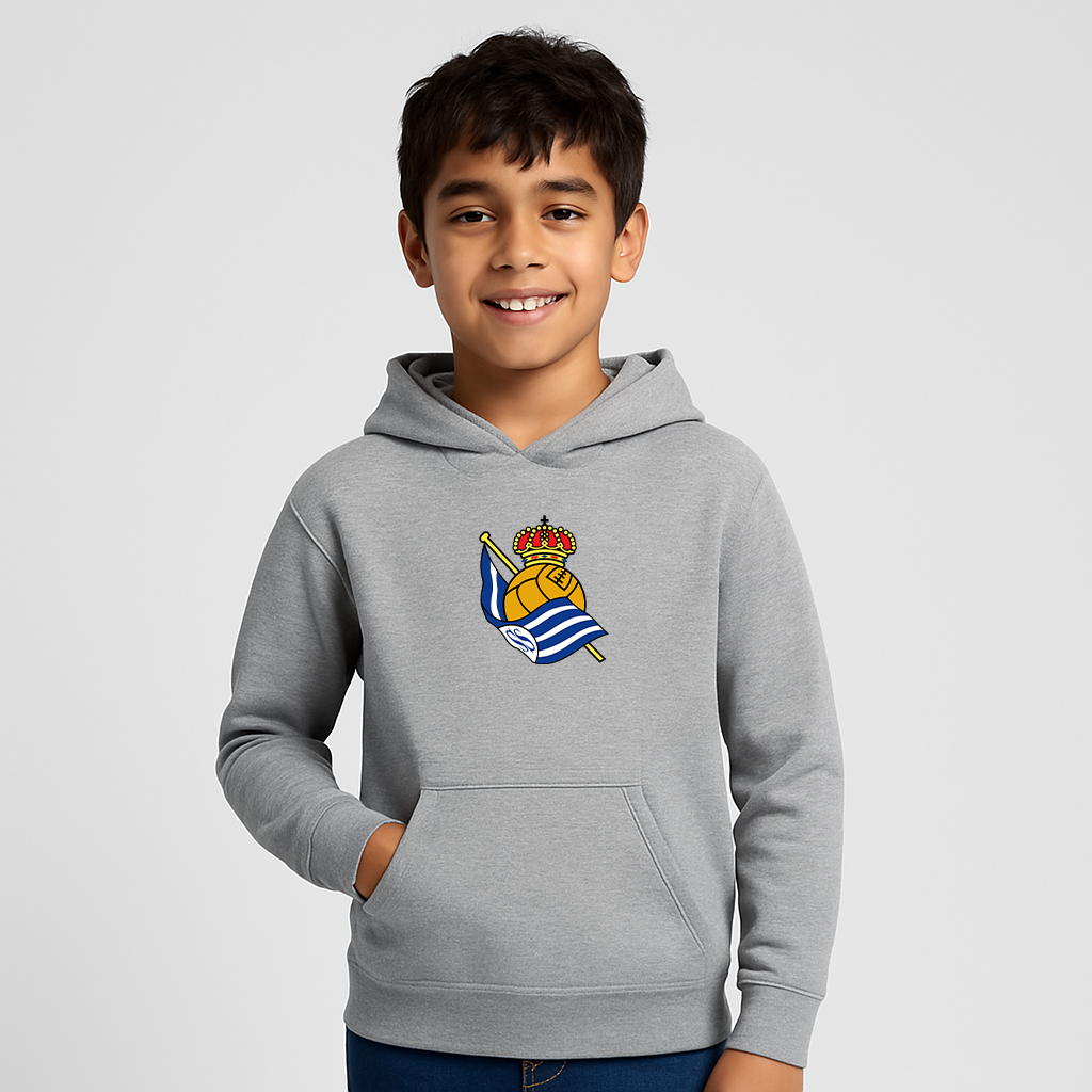 Youth Kids Real Sociedad FC Pullover Hoodie