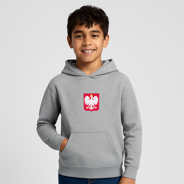 Youth Kids Poland National Soccer Team Pullover Hoodie