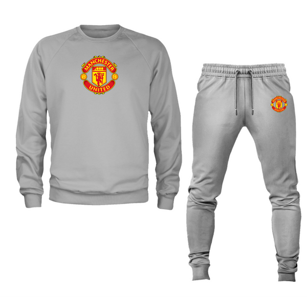 Men’s Manchester United Soccer Soccer Logo Crewneck Sweatshirt Joggers Suit
