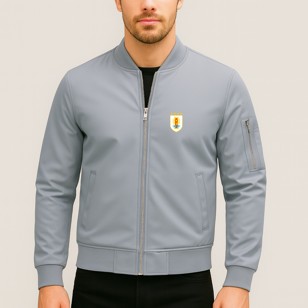 Men's Uruguay National Soccer Team Lightweight Bomber Jacket