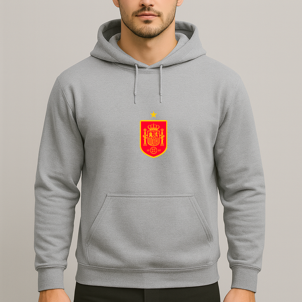 Men's Spain Red Logo National Soccer Team Pullover Hoodie