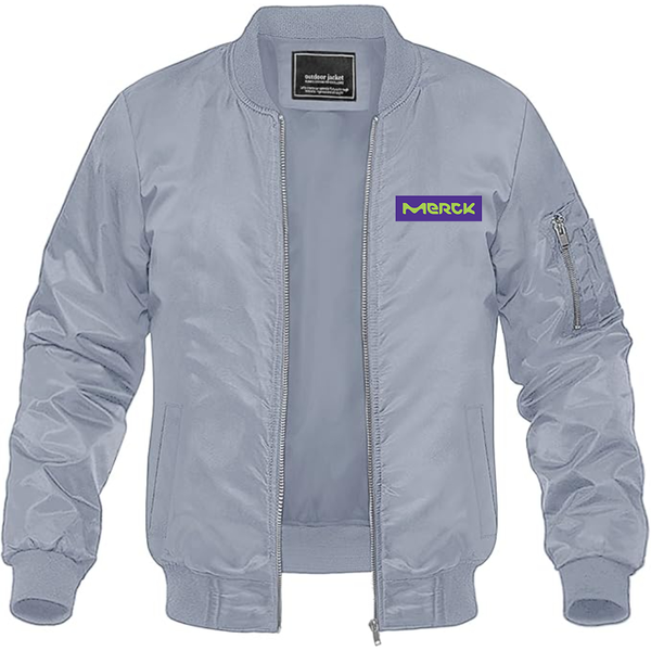 Men's  Merck KGaA Logo Lightweight Bomber Jacket Windbreaker Softshell Varsity Jacket Coat