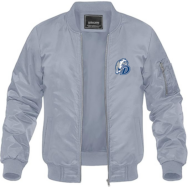 Men's Drake Bulldogs Lightweight Bomber Jacket Windbreaker Softshell Varsity Jacket Coat