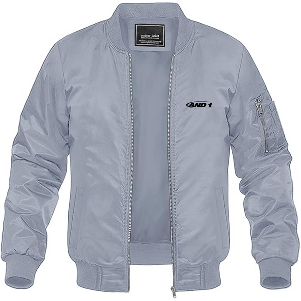 Men's AND1 Logo Lightweight Bomber Jacket Windbreaker Softshell Varsity Jacket Coat