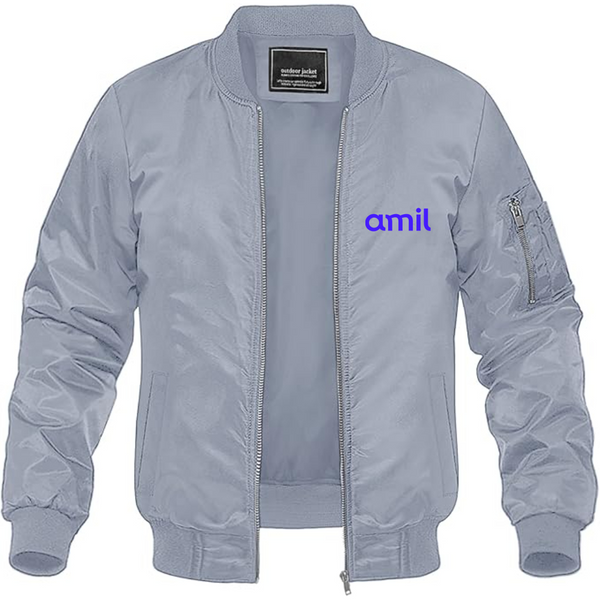 Men's  Amil Lightweight Bomber Jacket Windbreaker Softshell Varsity Jacket Coat