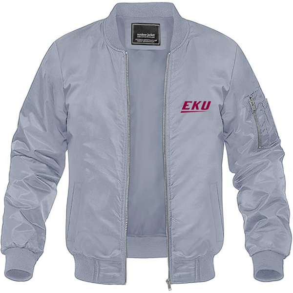 Men's Eastern Kentucky Colonels Lightweight Bomber Jacket Windbreaker Softshell Varsity Jacket Coat