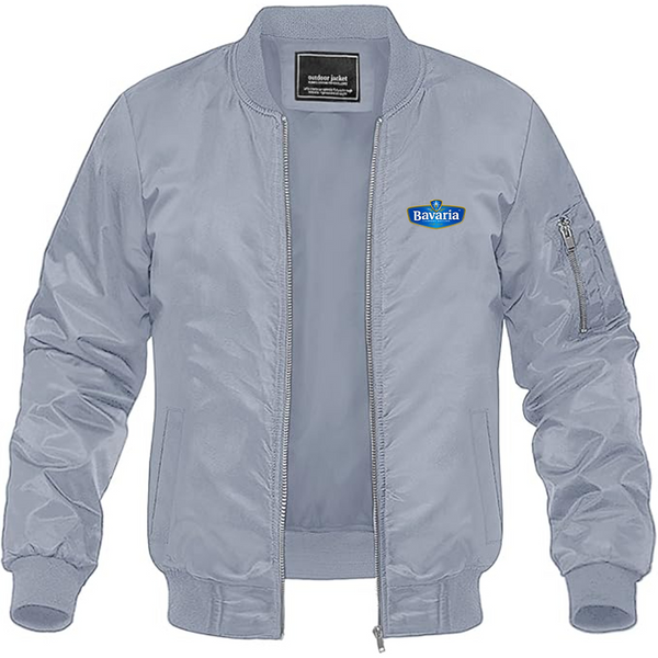 Men's Bavaria Logo Lightweight Bomber Jacket Windbreaker Softshell Varsity Jacket Coat
