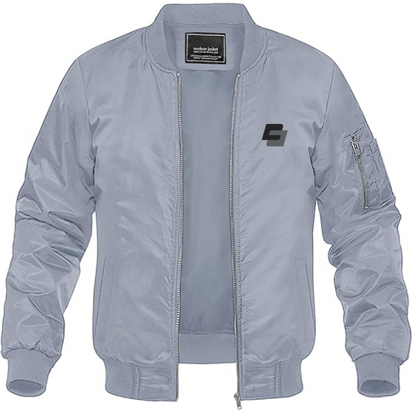 Men's DSD Logo Lightweight Bomber Jacket Windbreaker Softshell Varsity Jacket Coat