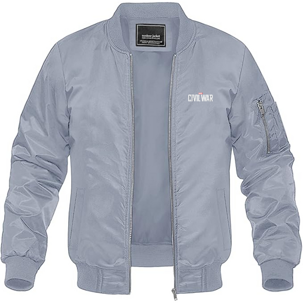 Men's Marvel Civil War  Logo Lightweight Bomber Jacket Windbreaker Softshell Varsity Jacket Coat