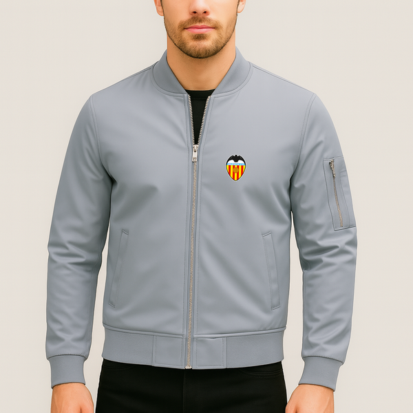 Men's Valencia FC Lightweight Bomber Jacket Windbreaker Softshell Varsity Jacket Coat