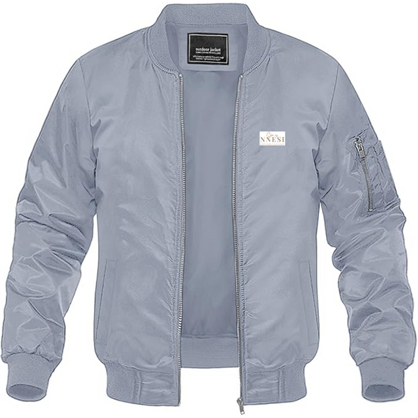 Men's Nnesi Logo Lightweight Bomber Jacket Windbreaker Softshell Varsity Jacket Coat