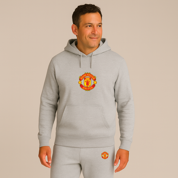 Men’s Manchester United Soccer Soccer Logo Hoodie Joggers Set