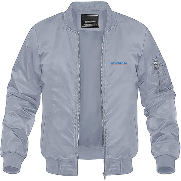 Men's Akebono Logo Lightweight Bomber Jacket Windbreaker Softshell Varsity Jacket Coat