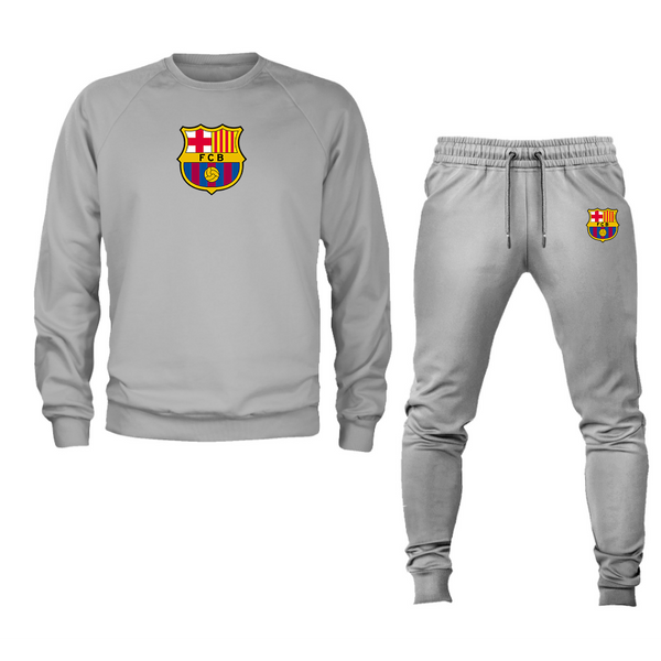 Men's F.C. Barcelona Soccer Logo Crewneck Sweatshirt Joggers Suit