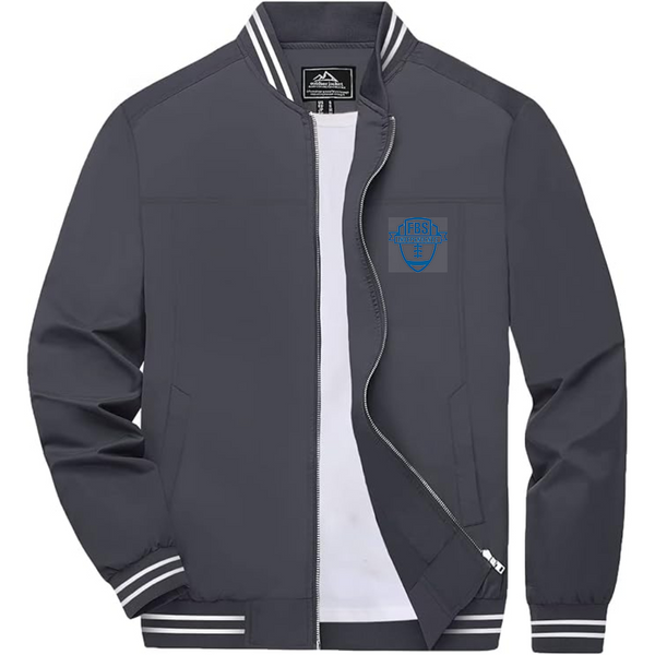 Men's  Division I FBS Independents Lightweight Zip-Up Bomber Jacket with Ribbed Collar and Cuffs Versatile Casual Outerwear