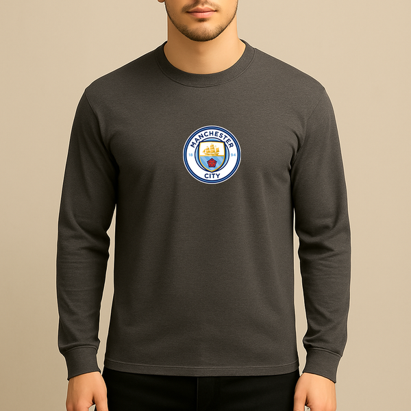 Men's Manchester City Soccer Long Sleeve T-Shirt