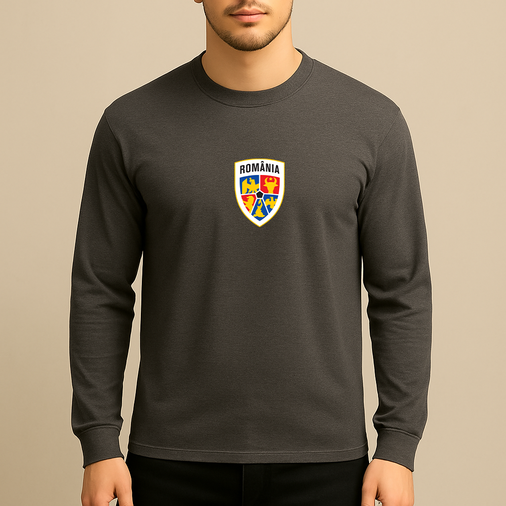 Men's Romania National Soccer Team Long Sleeve T-Shirt