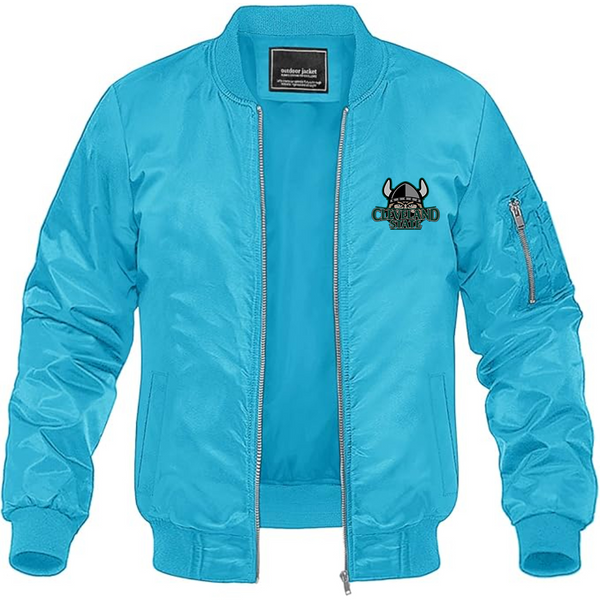 Men's Cleveland State Vikings  Lightweight Bomber Jacket Windbreaker Softshell Varsity Jacket Coat