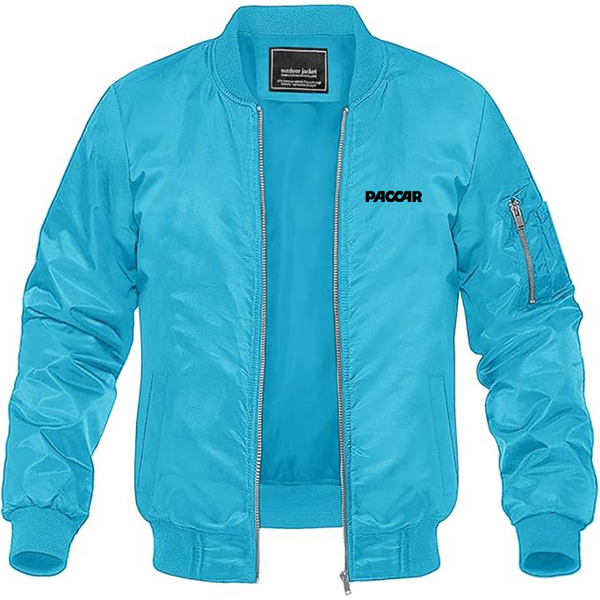 Men's Paccar Logo Lightweight Bomber Jacket Windbreaker Softshell Varsity Jacket Coat